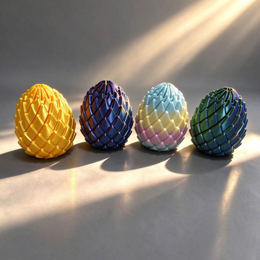 3D Printed Dragon Egg Fidget Toy – Articulated Dragon