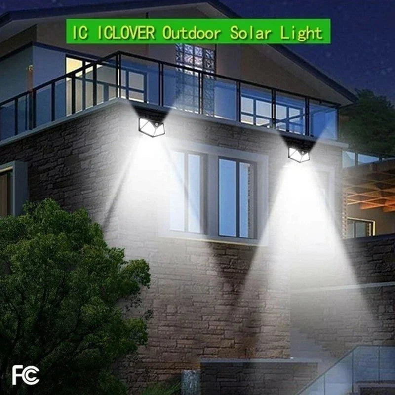 100 LED Solar Motion Sensor Lights – Outdoor Security Wall Lighting