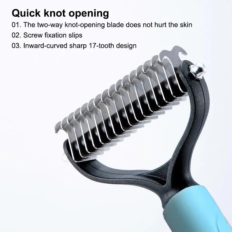 Double-Sided Pet Deshedding & Grooming Brush