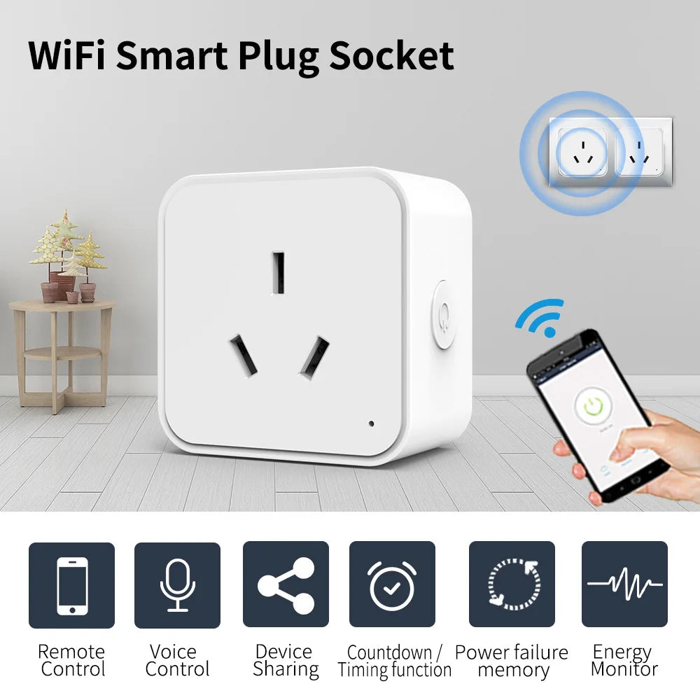 Tuya Smart WiFi Power Socket – Australian Plug