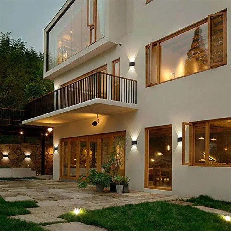 Solar LED Up & Down Wall Lights – Warm White Outdoor Lighting