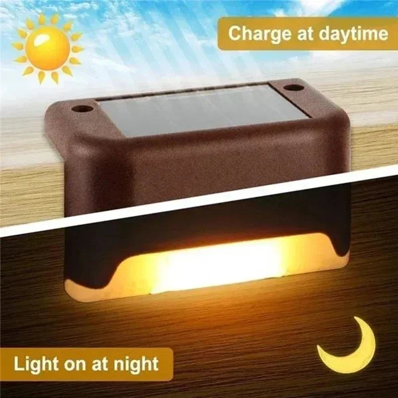 1/4/8/12/pcs Solar LED Deck Lights – Waterproof Outdoor Garden & Fence Lighting Step Lamp Patio Garden Decor